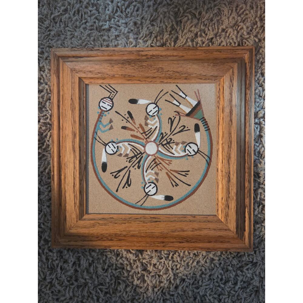 "Whirling Wind Logs" Navajo Sand Painting